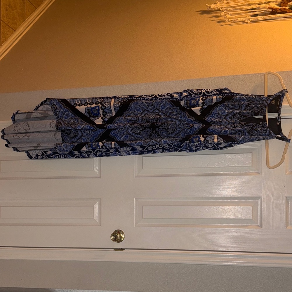 INC International Concepts Blue and Black High Low Dress